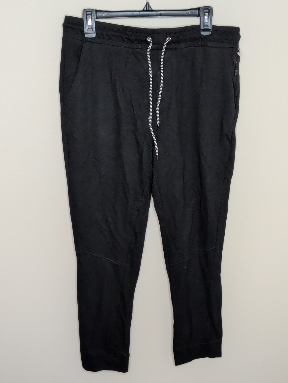 Bruno Milano Men's Black Tapered Drawstring Joggers Size Large